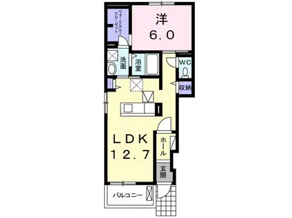 インプレスII(1LDK/1階)の間取り写真