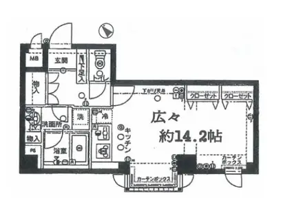 ユニロイヤル赤坂(ワンルーム/1階)の間取り写真