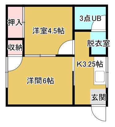 舞ハウス(2K/2階)の間取り写真