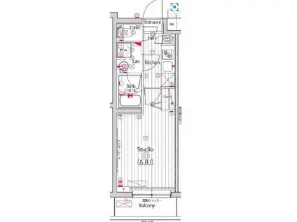 ガーラ・ヒルズ武蔵小山(1K/1階)の間取り写真