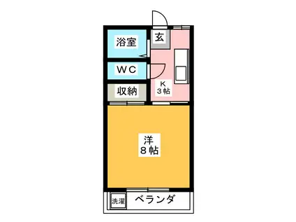 夢ハウス 386(1K/2階)の間取り写真