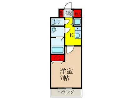 エルシア池田(1K/8階)の間取り写真