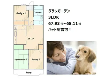 グランガーデン(3LDK/1階)の間取り写真