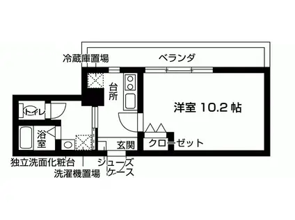 EAU DE VIE烏丸通(1K/8階)の間取り写真