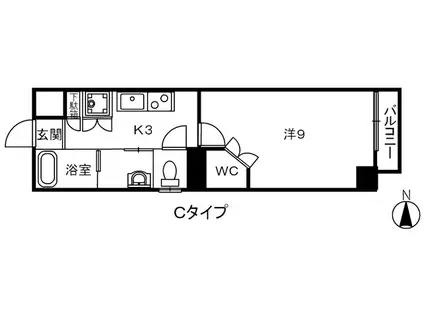 ドゥ・ヴィラージュ(1K/7階)の間取り写真