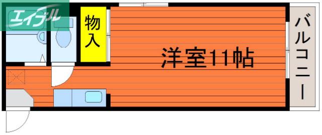 ウェーブレジデンス今村公園(1K/2階)の間取り写真