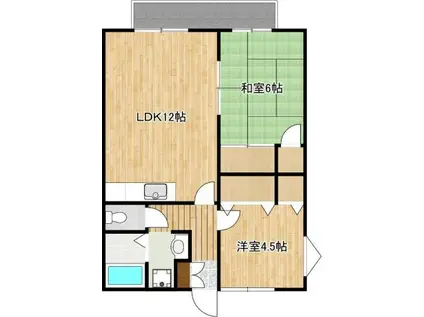 ウイングハイツ(2LDK/2階)の間取り写真