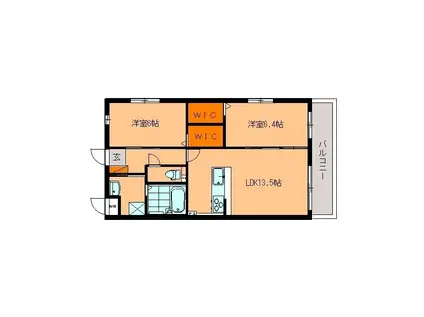 ブリリアン(2LDK/4階)の間取り写真