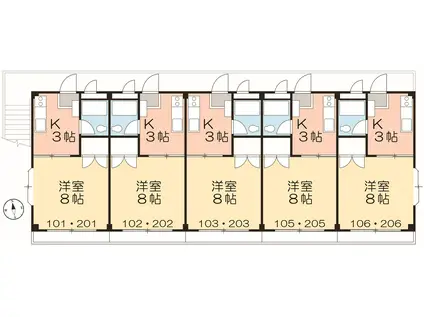 メゾンローリエ(1K/1階)の間取り写真