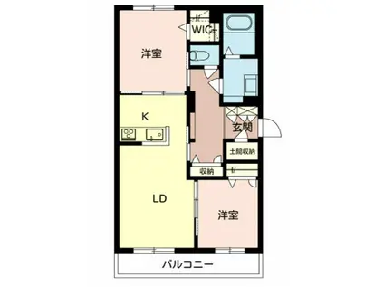 SHAMAISON LA.KIA(2LDK/1階)の間取り写真