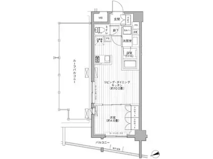 プラネソシエ大森山王(1LDK/8階)の間取り写真