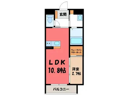 グランコート下浜田(1LDK/3階)の間取り写真
