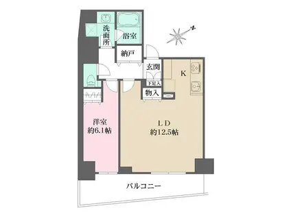 N-FLATS三ノ輪(1LDK/13階)の間取り写真