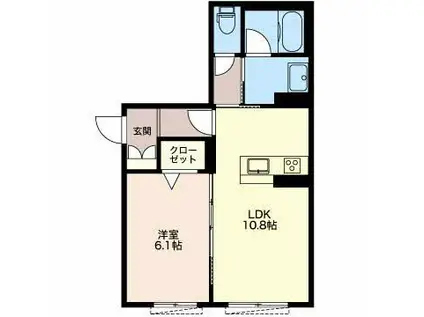 TERASS八田(1LDK/1階)の間取り写真