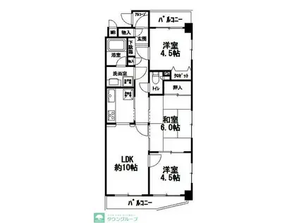 レヂオンス府中(3LDK/1階)の間取り写真