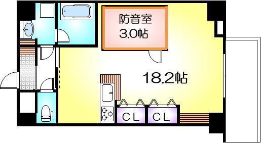 セントフィオーレ松葉(ワンルーム/3階)の間取り写真