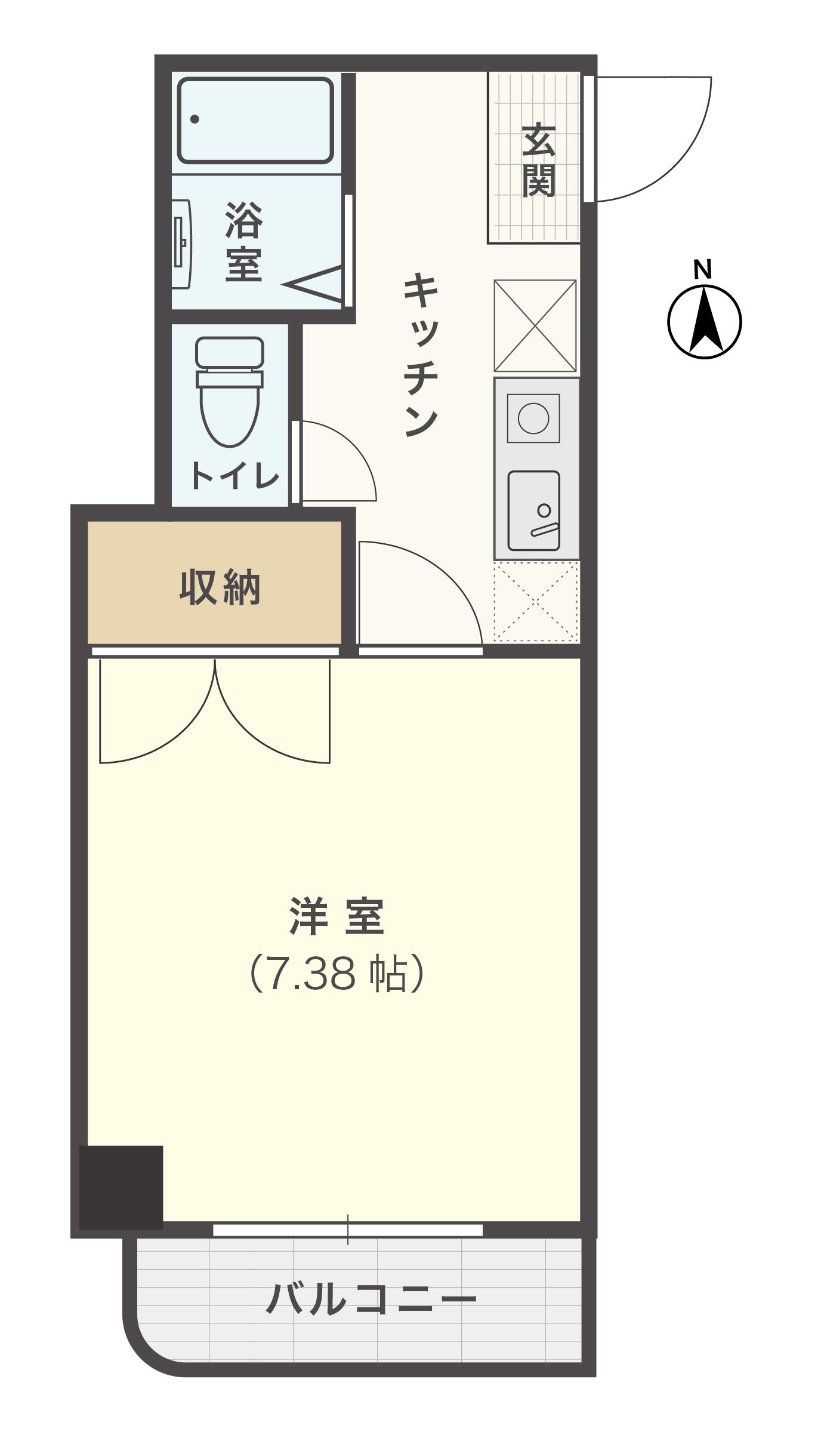 セレーブル長久手(1K/2階)の間取り写真