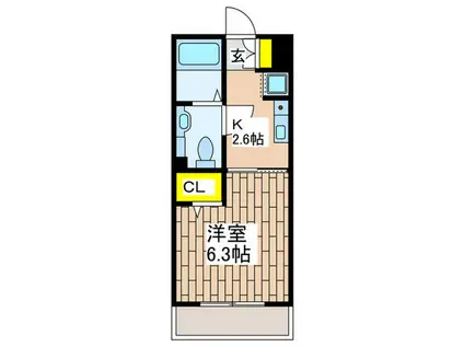 ゴールドヒルズ(1K/1階)の間取り写真