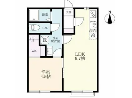 コスモハイツヴィラI(1LDK/2階)の間取り写真