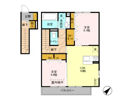 ERBENHEIMIV(2LDK/2階)の間取り写真