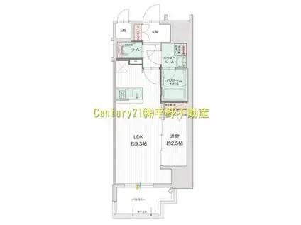 グランフォーレ久留米駅プレミア(1LDK/15階)の間取り写真