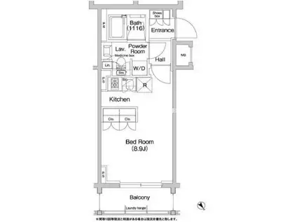 コンフォリア浅草橋(ワンルーム/7階)の間取り写真