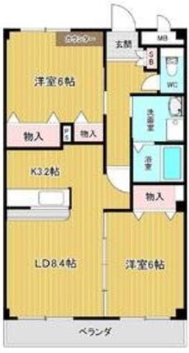 ラ・フレージア(2LDK/2階)の間取り写真