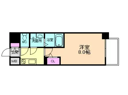 アルグラッド福島サウス(1K/11階)の間取り写真