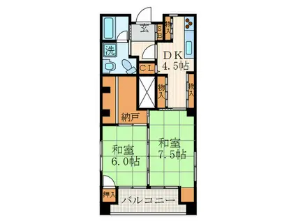 AXIS錦小路(2DK/4階)の間取り写真