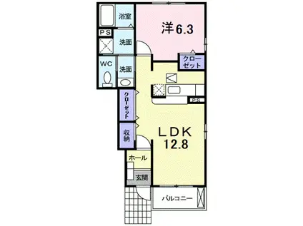ソレイユ(1LDK/1階)の間取り写真