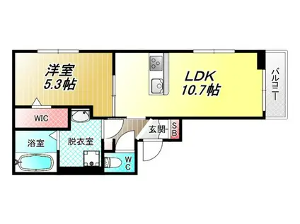 D-ROOM平野III(1LDK/3階)の間取り写真