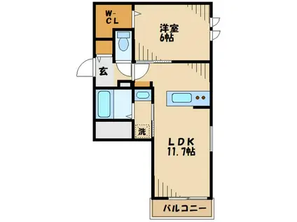 サンクレスタ(1LDK/2階)の間取り写真