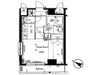 ヴェルト杉並サウスヒル(ワンルーム/8階)の間取り写真