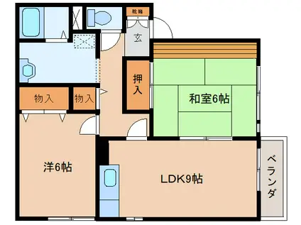 スペースMHM(2LDK/1階)の間取り写真