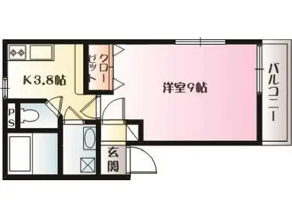 URBAN(1K/1階)の間取り写真