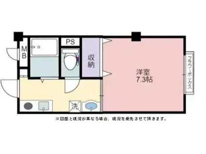 シャトル壱番館(1K/2階)の間取り写真