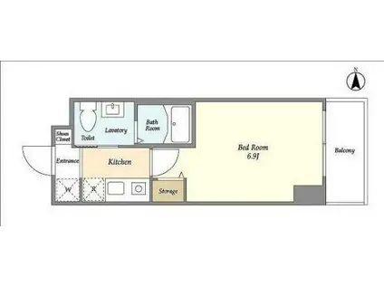 グリーンリーフ新綱島(1K/3階)の間取り写真