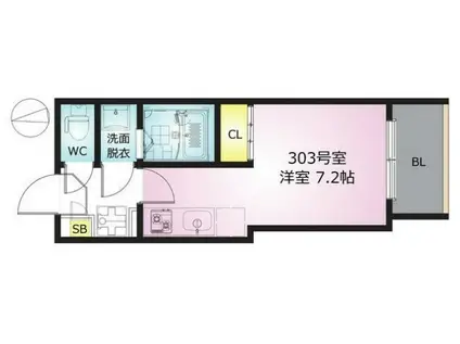 REGALEST白鳥(ワンルーム/3階)の間取り写真