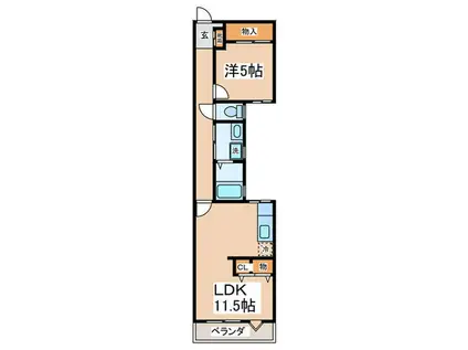 雅マンション竜城ヶ丘(1LDK/4階)の間取り写真