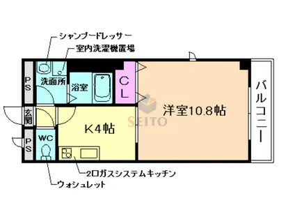 KSレジデンス江坂西(1K/3階)の間取り写真
