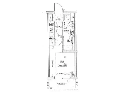 RISING PLACE綾瀬(1K/4階)の間取り写真