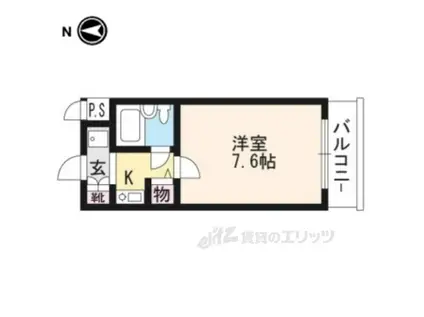 DETOM-1西陣Ⅱ(1K/2階)の間取り写真