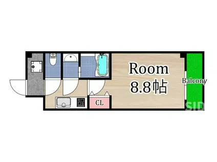 フルグランテ大宮(1K/3階)の間取り写真