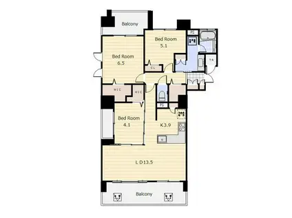 レーベン学園前AIRRESIDENCE(3LDK/3階)の間取り写真