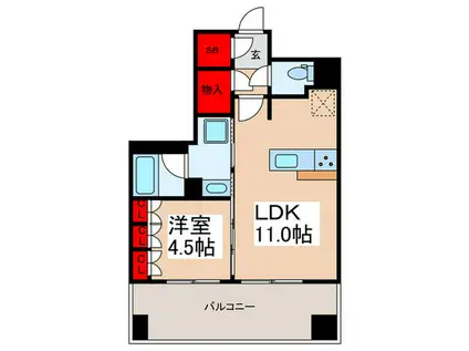 アクシルコート日本橋本町(1LDK/3階)の間取り写真