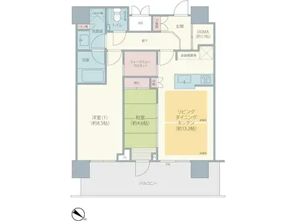 ユーカリが丘 スカイプラザ・ミライアタワ(2LDK/22階)の間取り写真