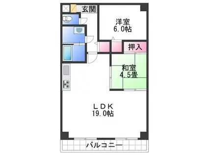 スペイシャル紀の川(3DK/2階)の間取り写真