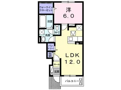 コンソラータ(1LDK/1階)の間取り写真