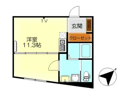 M・テラス広古新開(ワンルーム/2階)の間取り写真