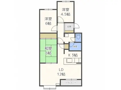 ボナンザプレイスII(3LDK/3階)の間取り写真